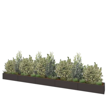 Stalen plantenbak XXL - Rechthoek - 500 x 40 x 30 cm - RAL7016 mat (antraciet grijs) - Met bodemplaat
