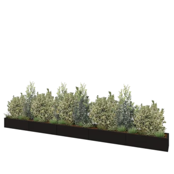 Stalen plantenbak XXL - Rechthoek - 500 x 40 x 30 cm - RAL9005 mat (zwart) - Zonder bodemplaat