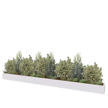 Stalen plantenbak XXL - Rechthoek - 500 x 40 x 30 cm - RAL9010 mat (wit) - Zonder bodemplaat