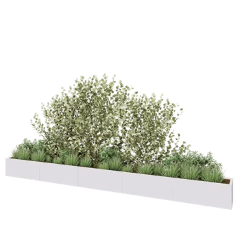 Stalen plantenbak XXL - Rechthoek - 500 x 40 x 40 cm - RAL9010 mat (wit) - Zonder bodemplaat