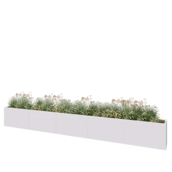 Stalen plantenbak XXL - Rechthoek - 500 x 40 x 60 cm - RAL9010 mat (wit) - Zonder bodemplaat