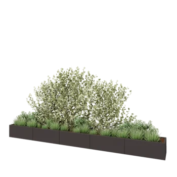 Stalen plantenbak XXL - Rechthoek - 500 x 50 x 40 cm - Andere RAL kleur - Met bodemplaat