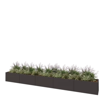 Stalen plantenbak XXL - Rechthoek - 500 x 50 x 50 cm - Andere RAL kleur - Met bodemplaat