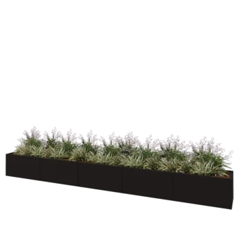 Stalen plantenbak XXL - Rechthoek - 500 x 50 x 50 cm - RAL9005 mat (zwart) - Zonder bodemplaat