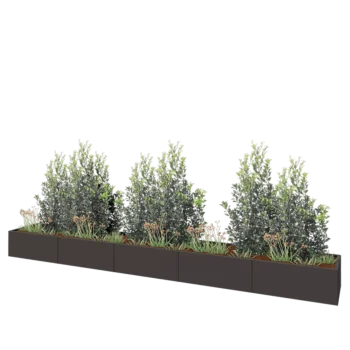 Stalen plantenbak XXL - Rechthoek - 500 x 60 x 40 cm - RAL7016 mat (antraciet grijs) - Met bodemplaat