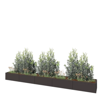 Stalen plantenbak XXL - Rechthoek - 500 x 60 x 40 cm - Andere RAL kleur - Met bodemplaat