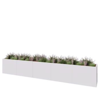 Stalen plantenbak XXL - Rechthoek - 500 x 60 x 80 cm - RAL9010 mat (wit) - Zonder bodemplaat