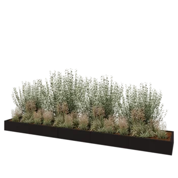 Stalen plantenbak XXL - Rechthoek - 500 x 80 x 30 cm - RAL9005 mat (zwart) - Zonder bodemplaat