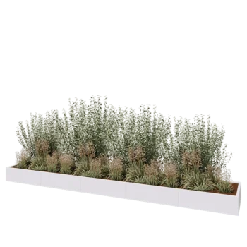 Stalen plantenbak XXL - Rechthoek - 500 x 80 x 30 cm - RAL9010 mat (wit) - Zonder bodemplaat