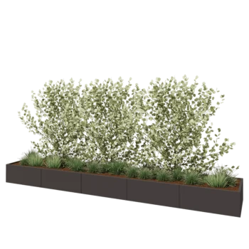 Stalen plantenbak XXL - Rechthoek - 500 x 80 x 40 cm - RAL7016 mat (antraciet grijs) - Met bodemplaat