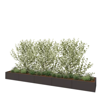 Stalen plantenbak XXL - Rechthoek - 500 x 80 x 40 cm - Andere RAL kleur - Met bodemplaat