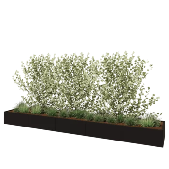 Stalen plantenbak XXL - Rechthoek - 500 x 80 x 40 cm - RAL9005 mat (zwart) - Zonder bodemplaat