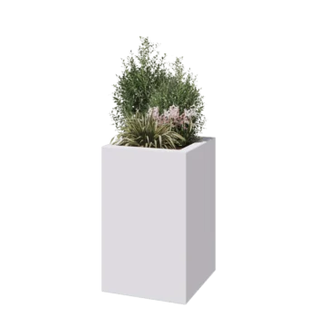 Polyester plantenbak - Vierkant - 50 x 50 x 80 cm - RAL9010 mat (wit) - Met bodem