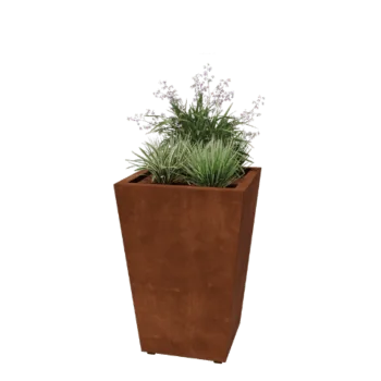 Cortenstaal plantenbak - Cone - 60 x 60 x 81,5 cm - Gelast - Met bodemplaat