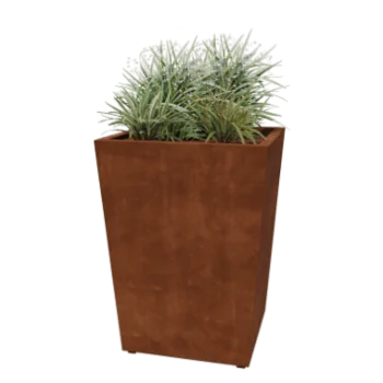 Cortenstaal plantenbak - Cone - 80 x 80 x 101,5 cm - Gelast - Met bodemplaat