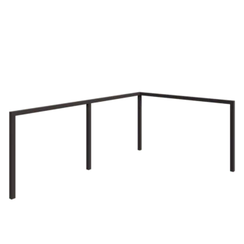 Stalen pergola - Hoek - 600 x 412 x 230 cm - RAL7016 mat (antraciet grijs) - Zonder betonpoer