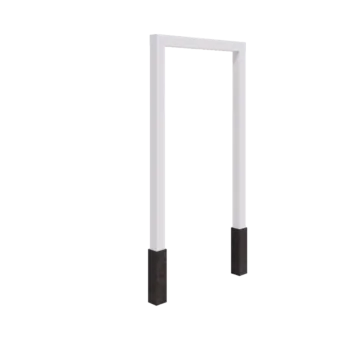 Stalen pergola - Recht - 150 x 230 cm - RAL9010 mat (wit) - Met betonpoer