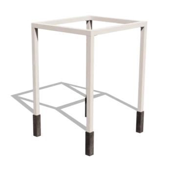 Stalen pergola - Vierkant - 224 x 200 x 230 cm - RAL9010 mat (wit) - Met betonpoer