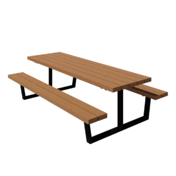 Stalen Picknicktafel - Georgia L - 240 x 163 x 75 cm - Met Douglas hout