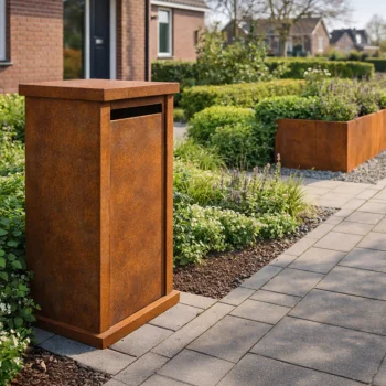 Cortenstaal brievenbus - Arizona M - 60 x 40 x 100 cm