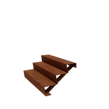 Cortenstaal tuintrap - 3-trede - 72 x 120 x 51 cm
