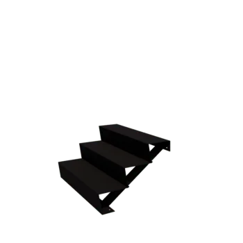Stalen tuintrap - 3-trede - 72 x 100 x 51 cm - RAL9005 mat (zwart)