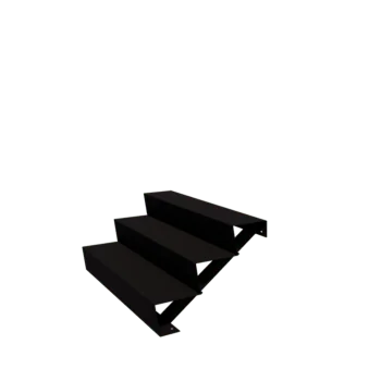 Stalen tuintrap - 3-trede - 72 x 120 x 51 cm - RAL9005 mat (zwart)