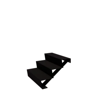 Stalen tuintrap - 3-trede - 72 x 80 x 51 cm - RAL9005 mat (zwart)