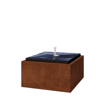 Cortenstaal watertafel - Orin - 80 x 80 x 40 cm - Met LED-verlichting