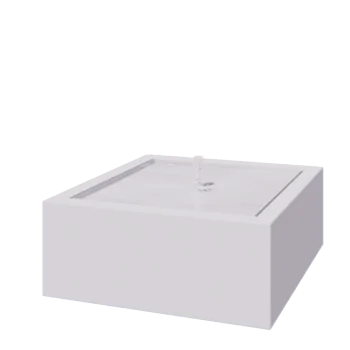 Aluminium watertafel - Lyra - 120 x 120 x 40 cm - RAL9010 mat (wit) - Met LED-verlichting