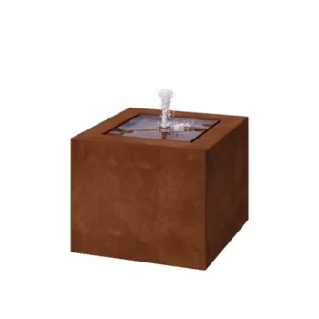 Cortenstaal watertafel - Lyra - 50 x 50 x 40 cm - Zonder LED-verlichting